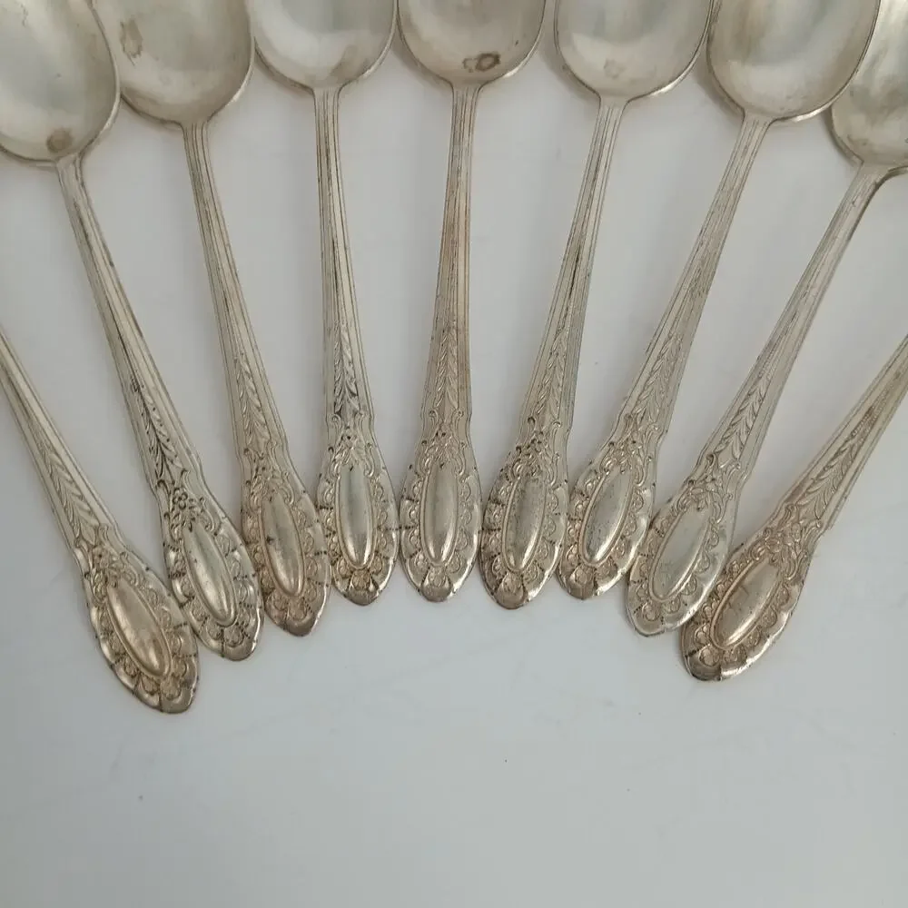 9X Tsp Wallace Silver Plate Silverplate 1937 SOUTHGATE Teaspoons